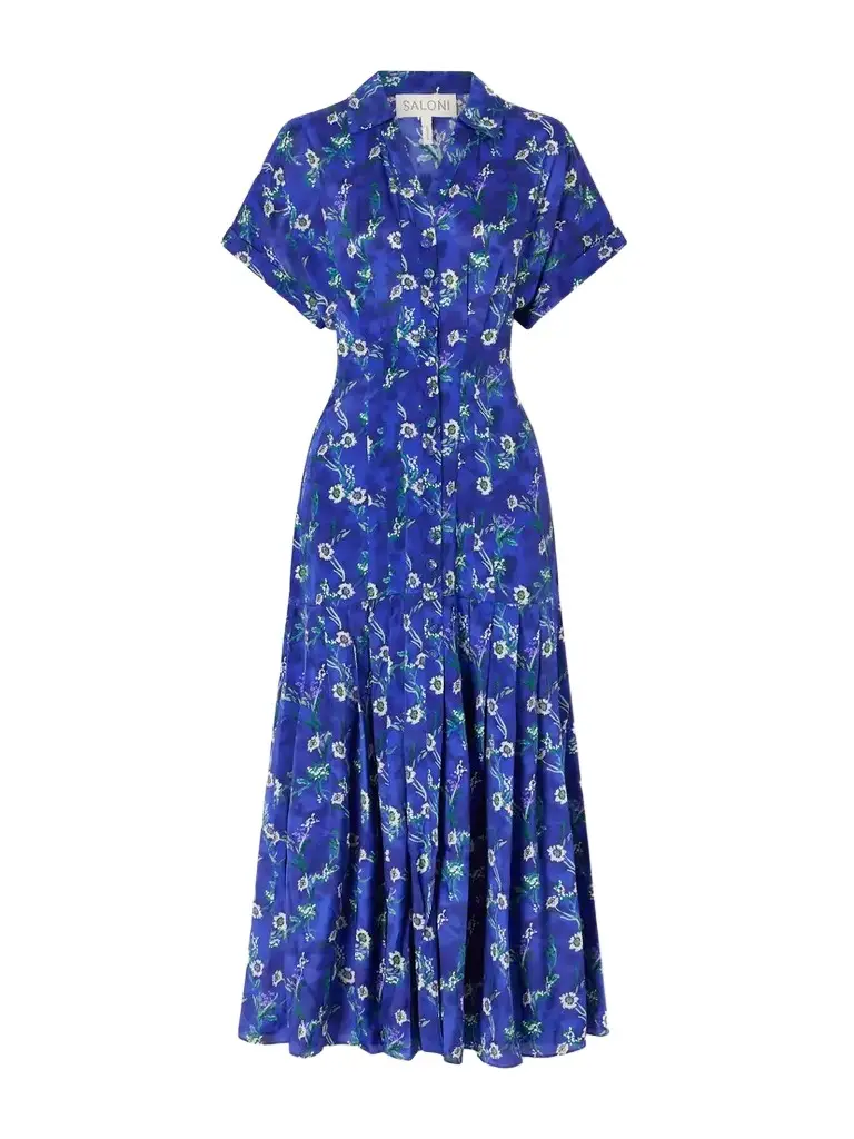 Saloni Riya Floral-printed Chiffon Midi Dress