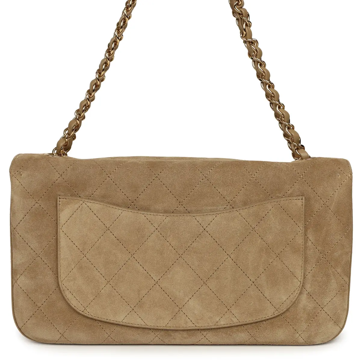 Chanel Chanel Maxi "Souplissimo" Small Flap Bag Dark Beige Suede Gold Hardware | Thumbnail 4 Chanel Chanel Maxi "Souplissimo" Small Flap Bag Dark Beige Suede Gold Hardware | Thumbnail 4