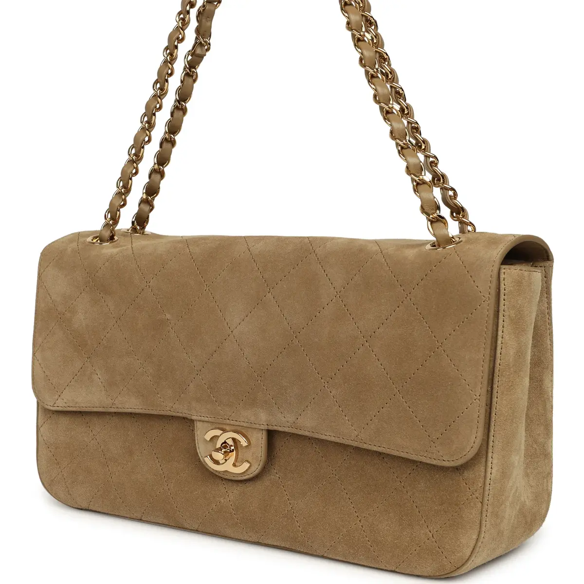 Chanel Chanel Maxi "Souplissimo" Small Flap Bag Dark Beige Suede Gold Hardware | Thumbnail 5 Chanel Chanel Maxi "Souplissimo" Small Flap Bag Dark Beige Suede Gold Hardware | Thumbnail 5