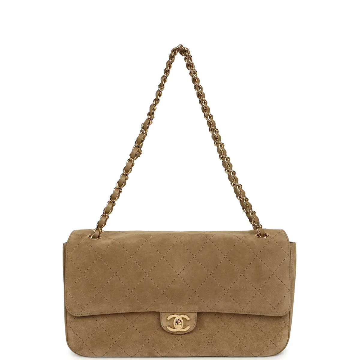 Chanel Chanel Maxi "Souplissimo" Small Flap Bag Dark Beige Suede Gold Hardware | Thumbnail 7 Chanel Chanel Maxi "Souplissimo" Small Flap Bag Dark Beige Suede Gold Hardware | Thumbnail 7