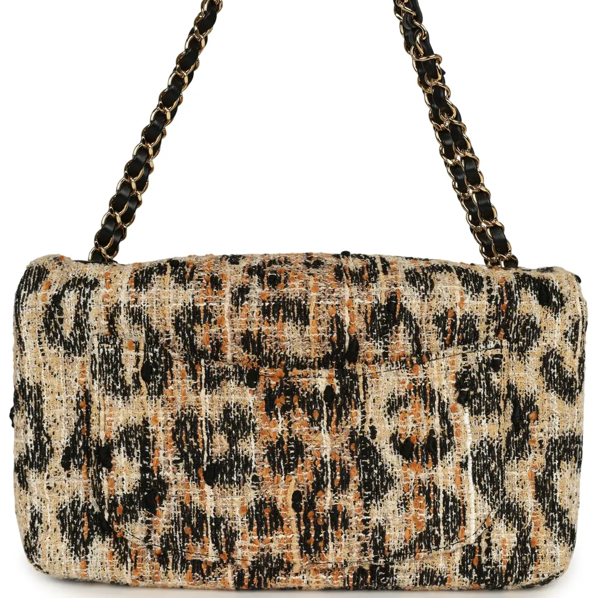 Chanel Chanel Maxi Leopard Print "Souplissimo" Small Flap Bag Brown, Black, White Tweed, Mixed Fibers Gold Hardware | Thumbnail 4 Chanel Chanel Maxi Leopard Print "Souplissimo" Small Flap Bag Brown, Black, White Tweed, Mixed Fibers Gold Hardware | Thumbnail 4