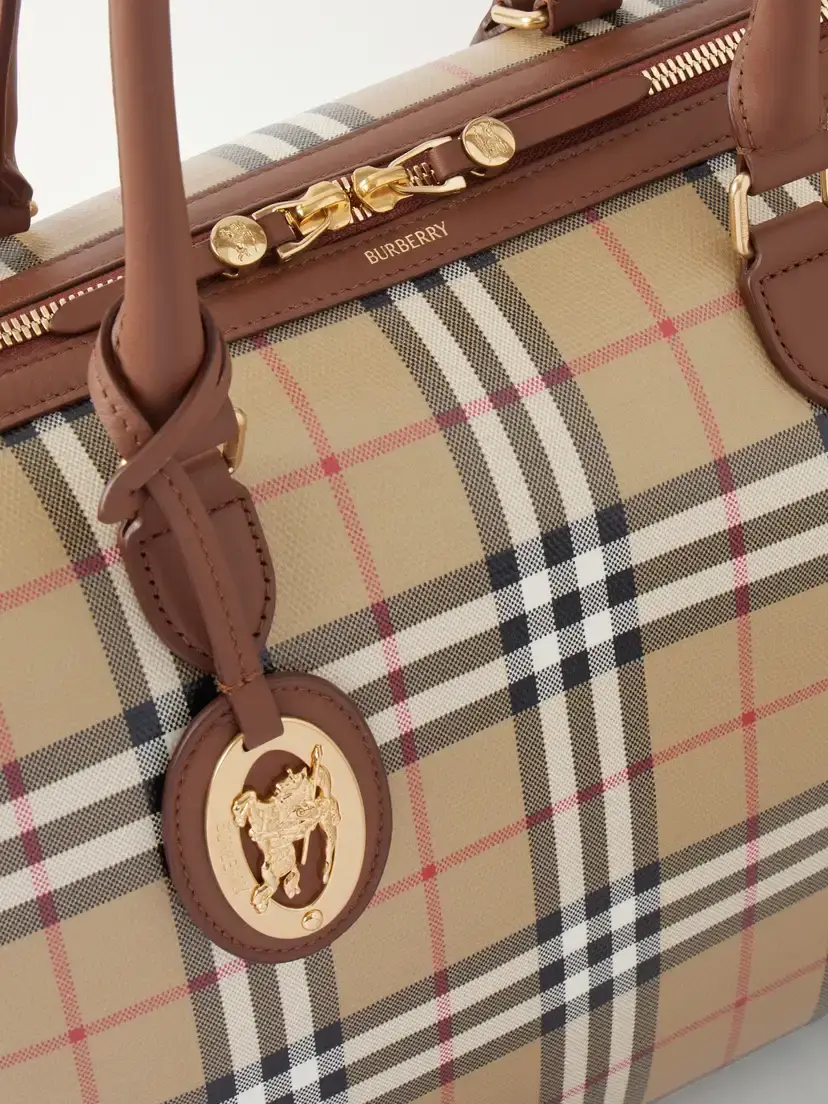 Burberry Medium Check Zip Leather-trimmed Tote | Thumbnail 5