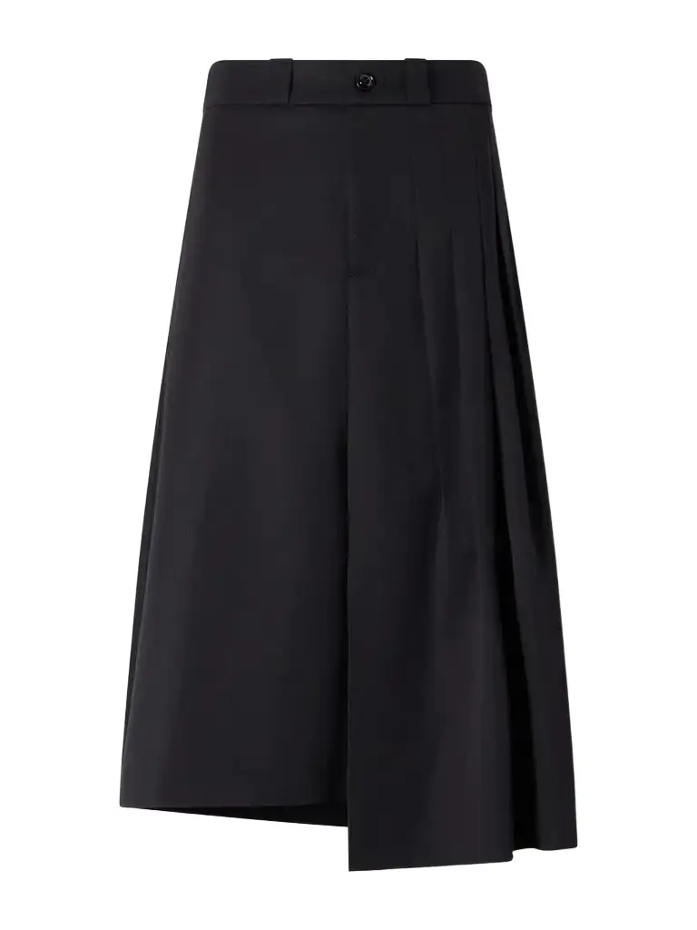 Our Legacy Origami Asymmetric Pleated Virgin Wool Skirt