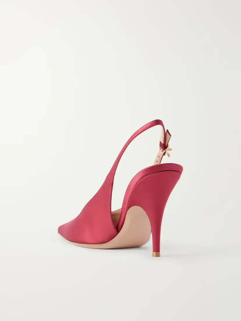 Gianvito Rossi Sofia 95 Logo-detailed Satin Slingback Pumps | Thumbnail 3 Gianvito Rossi Sofia 95 Logo-detailed Satin Slingback Pumps | Thumbnail 3