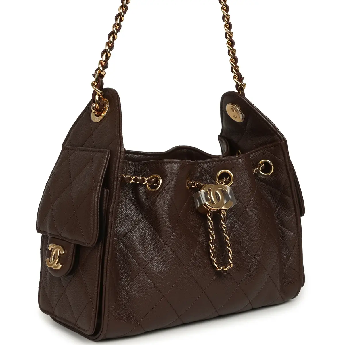 Chanel Chanel Mini 25 Hobo Bag Dark Brown Caviar Gold Hardware | Thumbnail 2 Chanel Chanel Mini 25 Hobo Bag Dark Brown Caviar Gold Hardware | Thumbnail 2