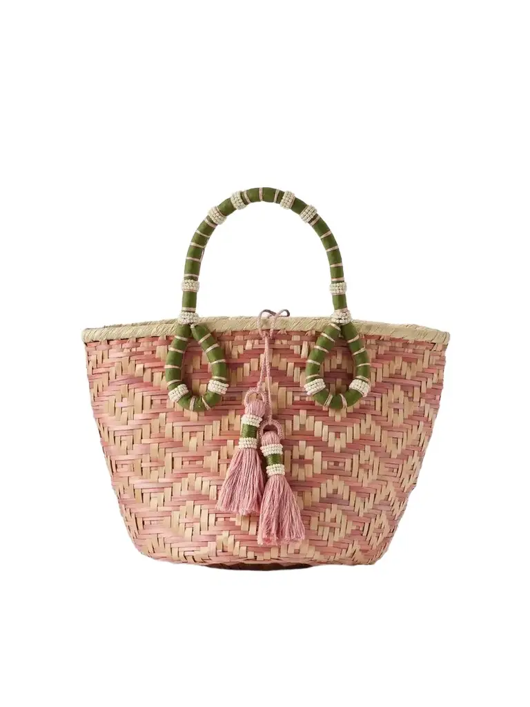 Johanna Ortiz Raffia Mini Bucket Bag