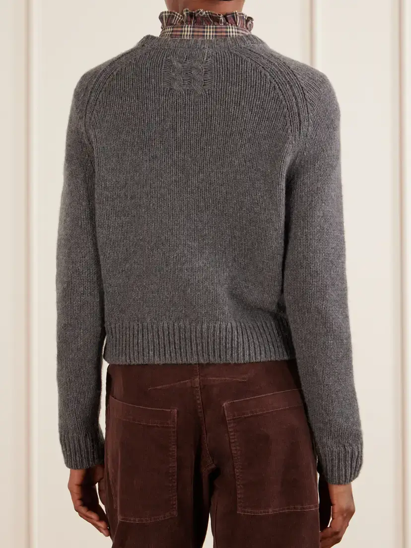 Nili Lotan Laurel Cashmere And Wool-blend Sweater - Gray | Thumbnail 3 Nili Lotan Laurel Cashmere And Wool-blend Sweater - Gray | Thumbnail 3