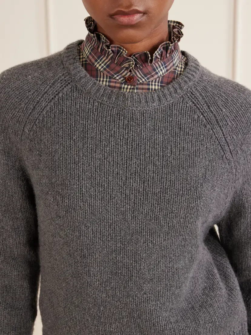 Nili Lotan Laurel Cashmere And Wool-blend Sweater - Gray | Thumbnail 4 Nili Lotan Laurel Cashmere And Wool-blend Sweater - Gray | Thumbnail 4
