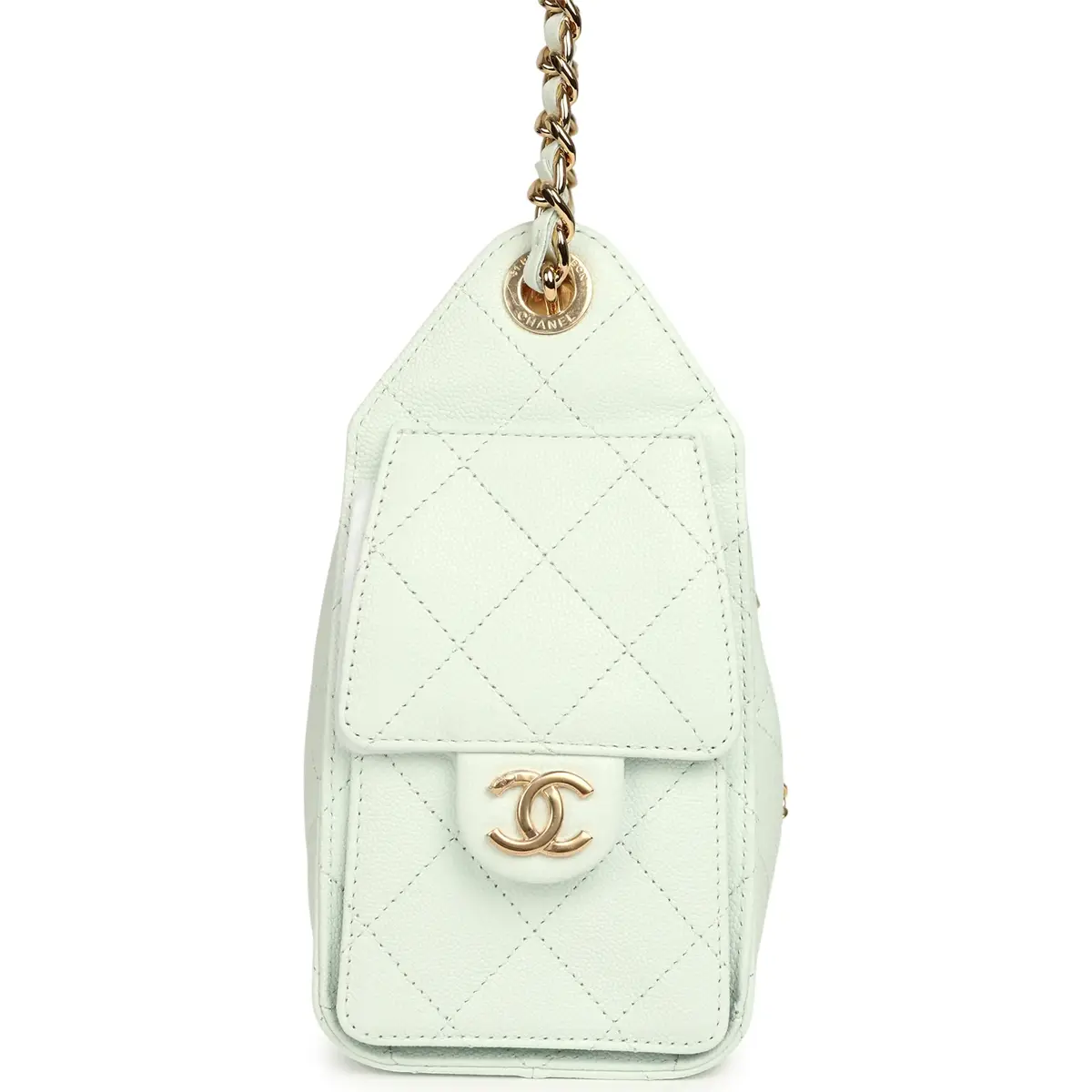 Chanel Chanel Mini 25 Hobo Bag Light Blue Caviar Gold Hardware | Thumbnail 3