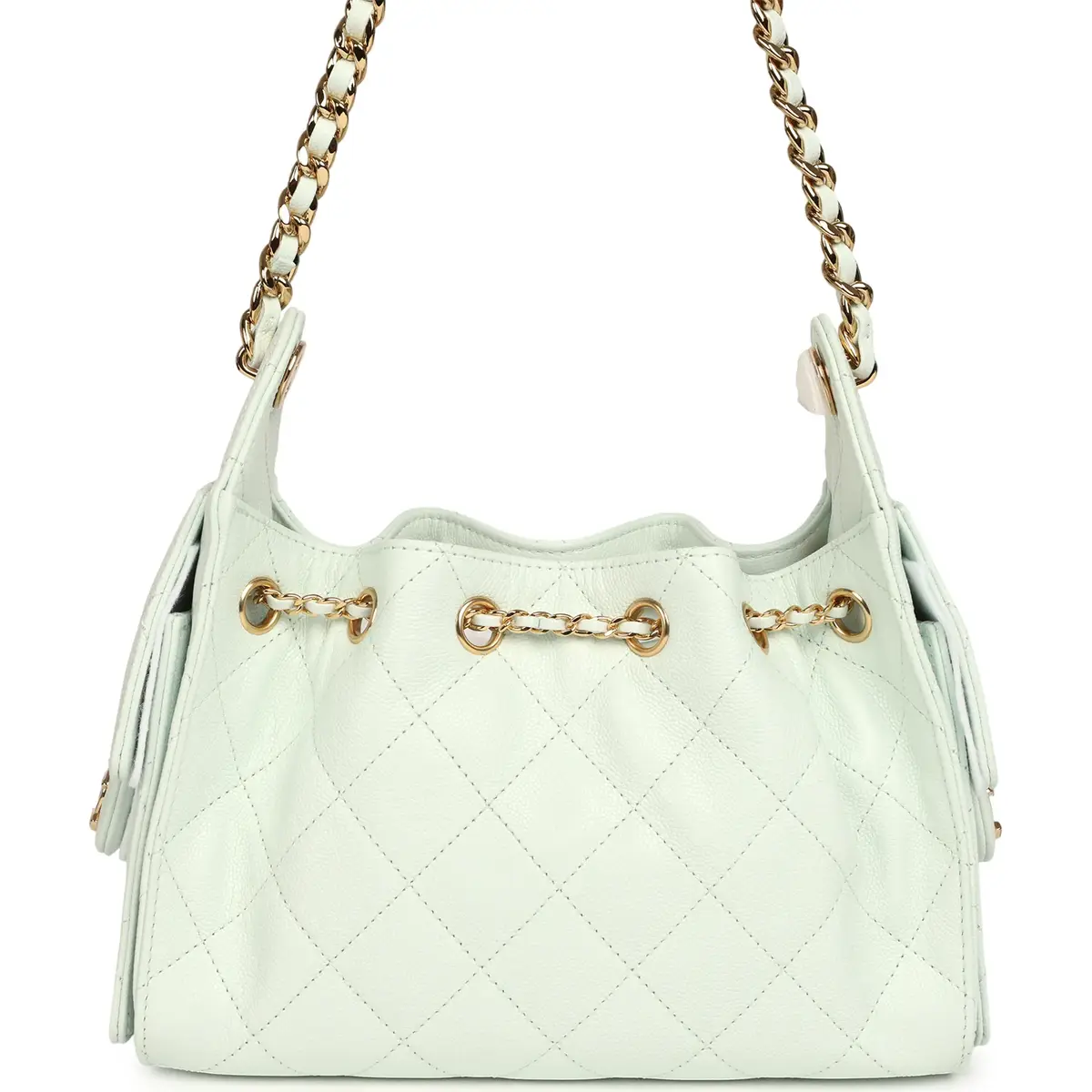 Chanel Chanel Mini 25 Hobo Bag Light Blue Caviar Gold Hardware | Thumbnail 4