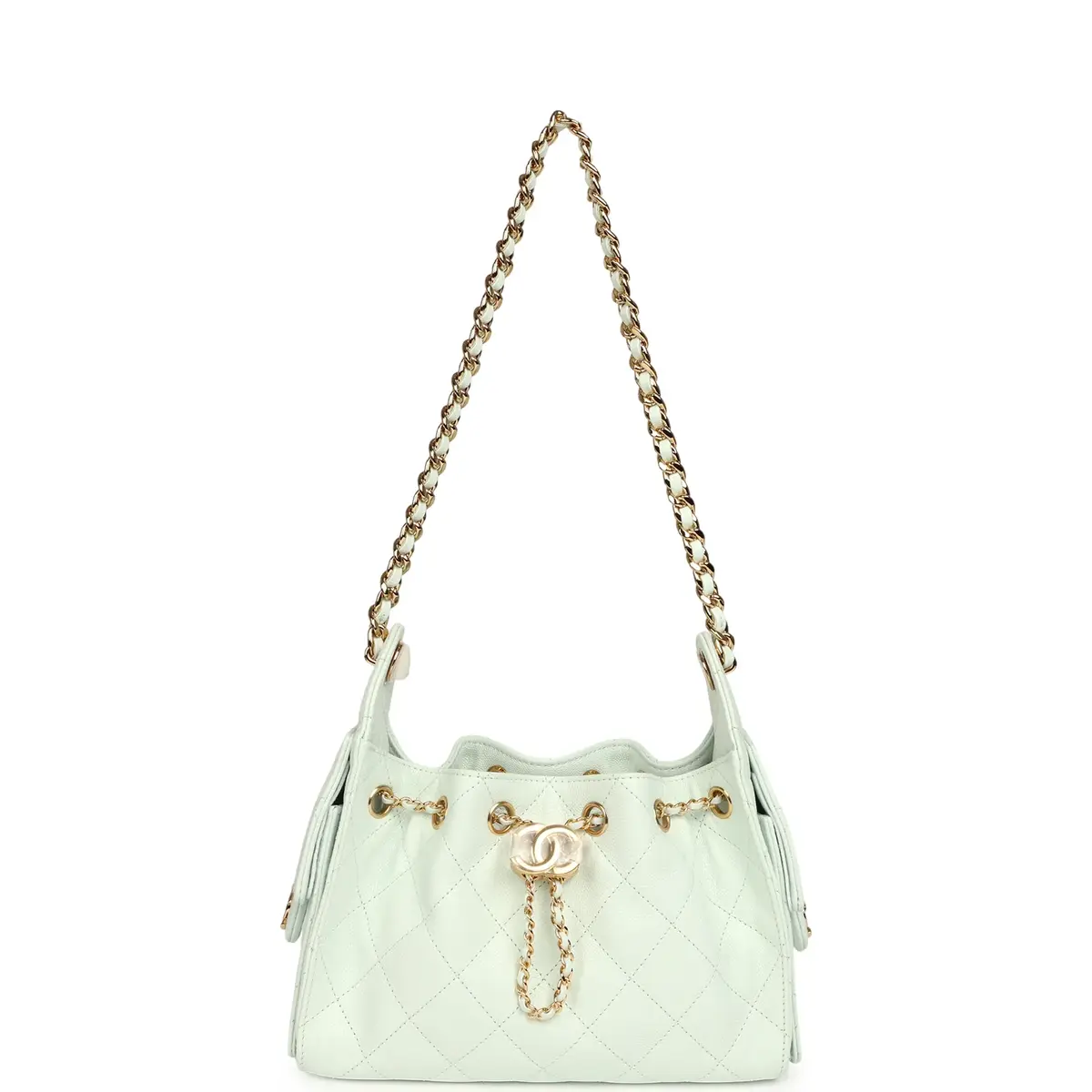 Chanel Chanel Mini 25 Hobo Bag Light Blue Caviar Gold Hardware | Thumbnail 6
