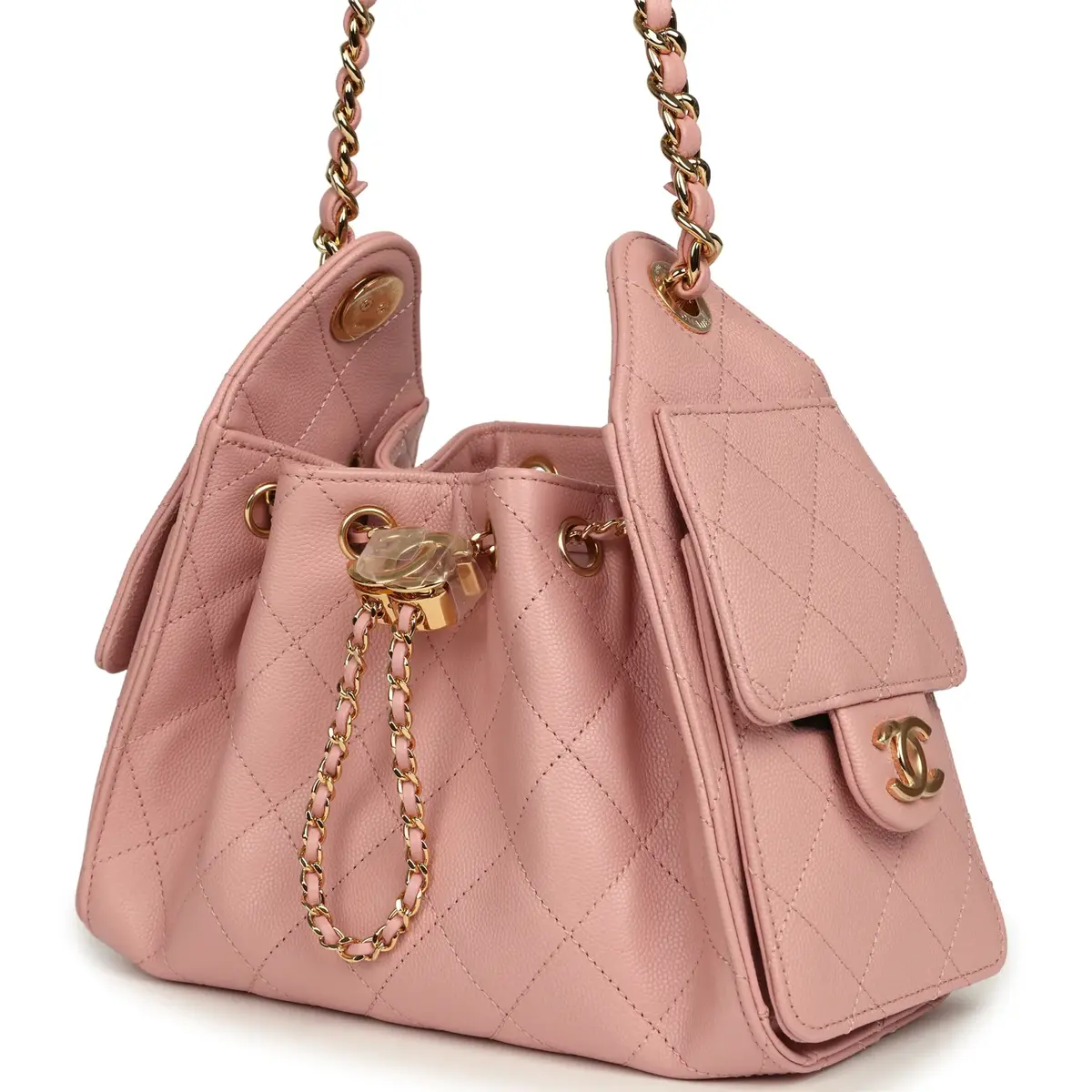 Chanel Chanel Mini 25 Hobo Bag Light Pink Caviar Gold Hardware | Thumbnail 5 Chanel Chanel Mini 25 Hobo Bag Light Pink Caviar Gold Hardware | Thumbnail 5