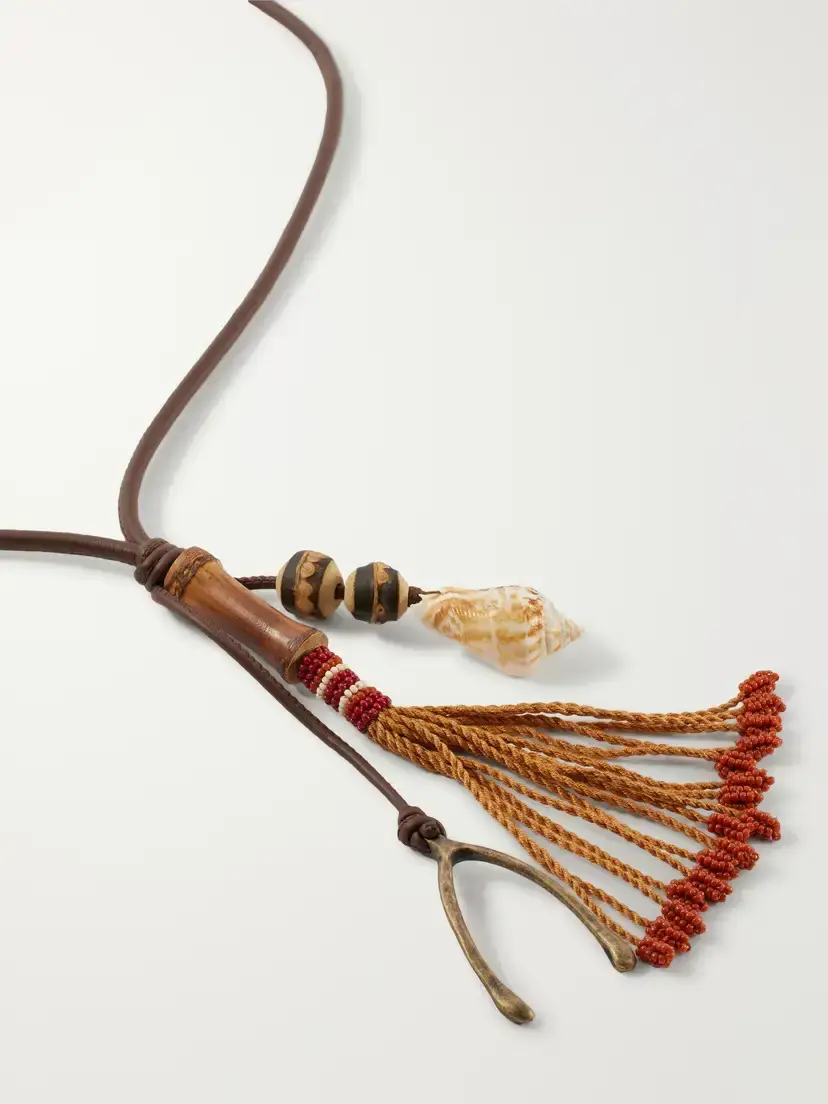 Johanna Ortiz Spirit Of The Nomad Horse Bamboo, Shell, Glass And Leather Cord Necklace | Thumbnail 4 Johanna Ortiz Spirit Of The Nomad Horse Bamboo, Shell, Glass And Leather Cord Necklace | Thumbnail 4