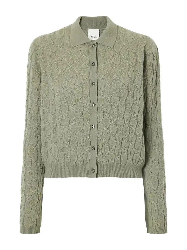 Allude Cable-knit Cashmere Cardigan | Image 1 Allude Cable-knit Cashmere Cardigan | Image 1