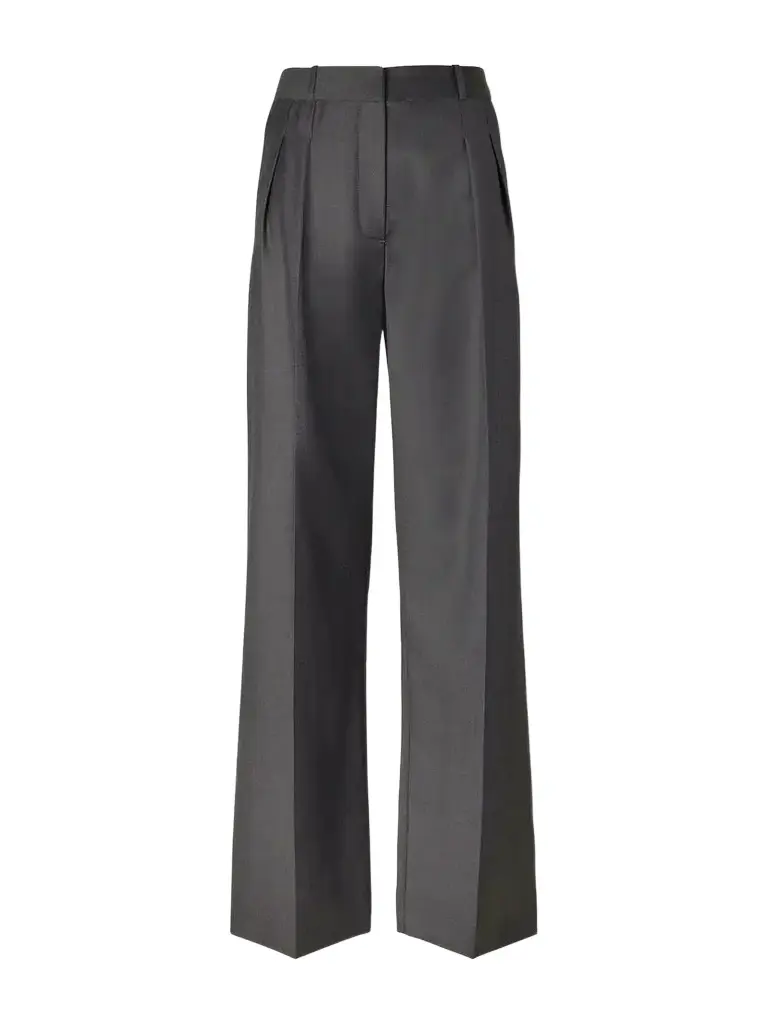 Loulou de Saison Sbiru Pleated Wool-twill Straight-leg Pants | Image 1 Loulou de Saison Sbiru Pleated Wool-twill Straight-leg Pants | Image 1