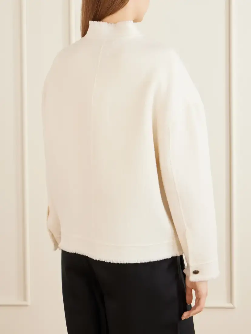 Max Mara Palmizi Fringed Wool-bouclé Jacket | Thumbnail 4