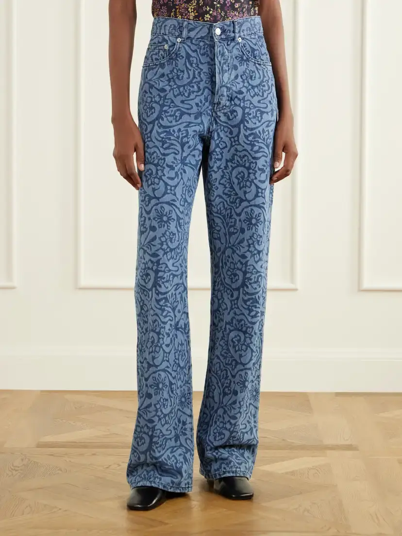 Dries Van Noten Printed Mid-rise Wide-leg Jeans | Thumbnail 3 Dries Van Noten Printed Mid-rise Wide-leg Jeans | Thumbnail 3