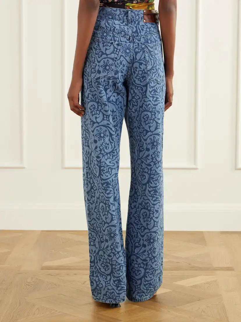 Dries Van Noten Printed Mid-rise Wide-leg Jeans | Thumbnail 4 Dries Van Noten Printed Mid-rise Wide-leg Jeans | Thumbnail 4