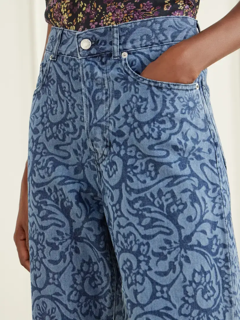 Dries Van Noten Printed Mid-rise Wide-leg Jeans | Thumbnail 5 Dries Van Noten Printed Mid-rise Wide-leg Jeans | Thumbnail 5