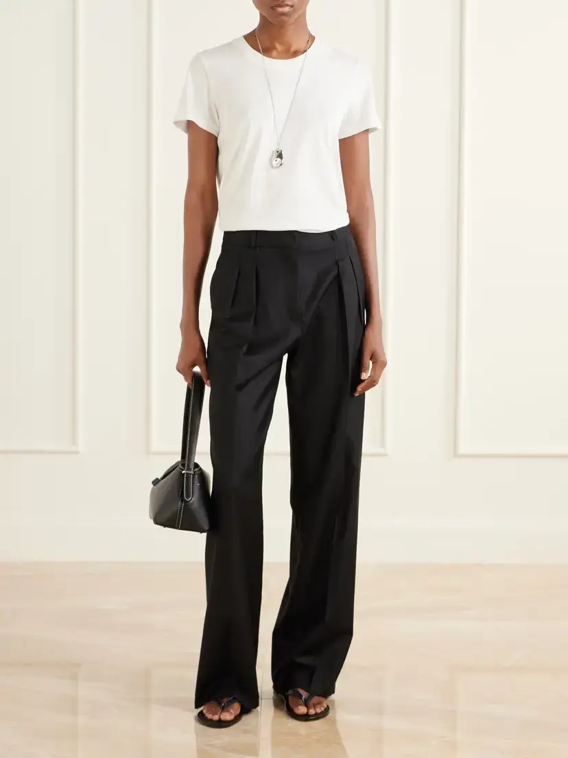 Loulou de Saison Sbiru Pleated Wool-twill Straight-leg Pants | Thumbnail 2 Loulou de Saison Sbiru Pleated Wool-twill Straight-leg Pants | Thumbnail 2