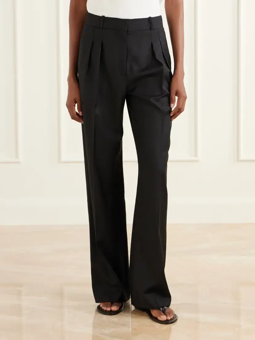 Loulou de Saison Sbiru Pleated Wool-twill Straight-leg Pants | Thumbnail 3 Loulou de Saison Sbiru Pleated Wool-twill Straight-leg Pants | Thumbnail 3