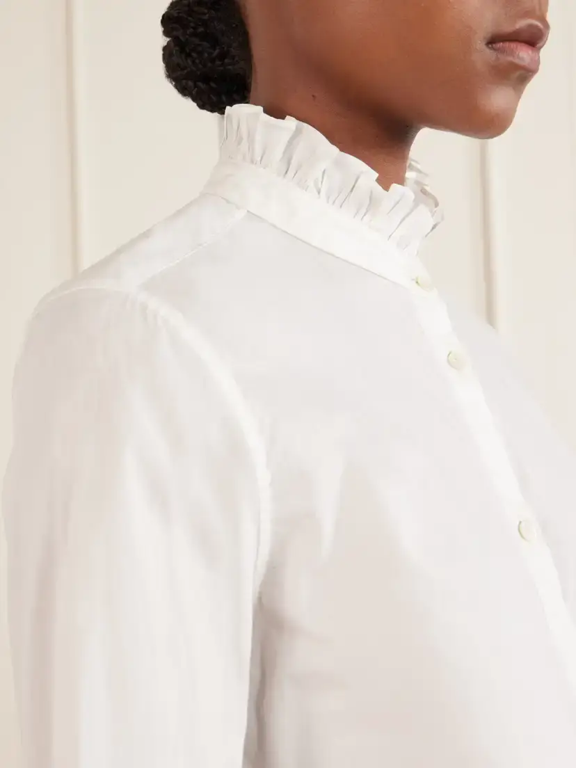 Nili Lotan Elio Ruffle-trimmed Cotton-poplin Shirt | Thumbnail 5 Nili Lotan Elio Ruffle-trimmed Cotton-poplin Shirt | Thumbnail 5