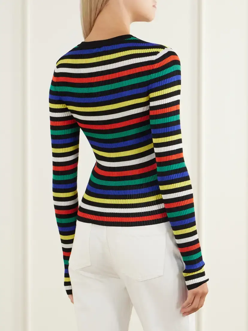 Dolce & Gabbana Ribbed Striped Silk Cardigan | Thumbnail 3 Dolce & Gabbana Ribbed Striped Silk Cardigan | Thumbnail 3