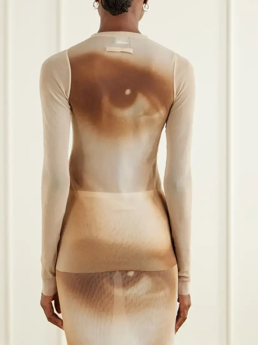 Jean Paul Gaultier Face Printed Mesh Blouse | Thumbnail 4 Jean Paul Gaultier Face Printed Mesh Blouse | Thumbnail 4