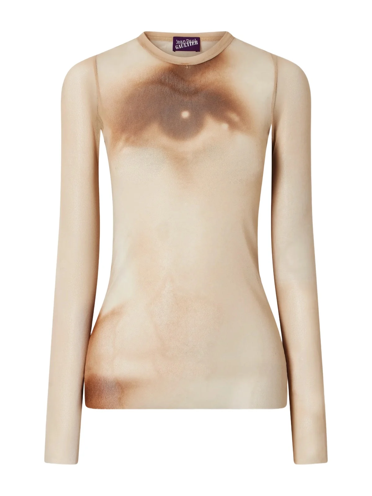 Face Printed Mesh Blouse Face Printed Mesh Blouse