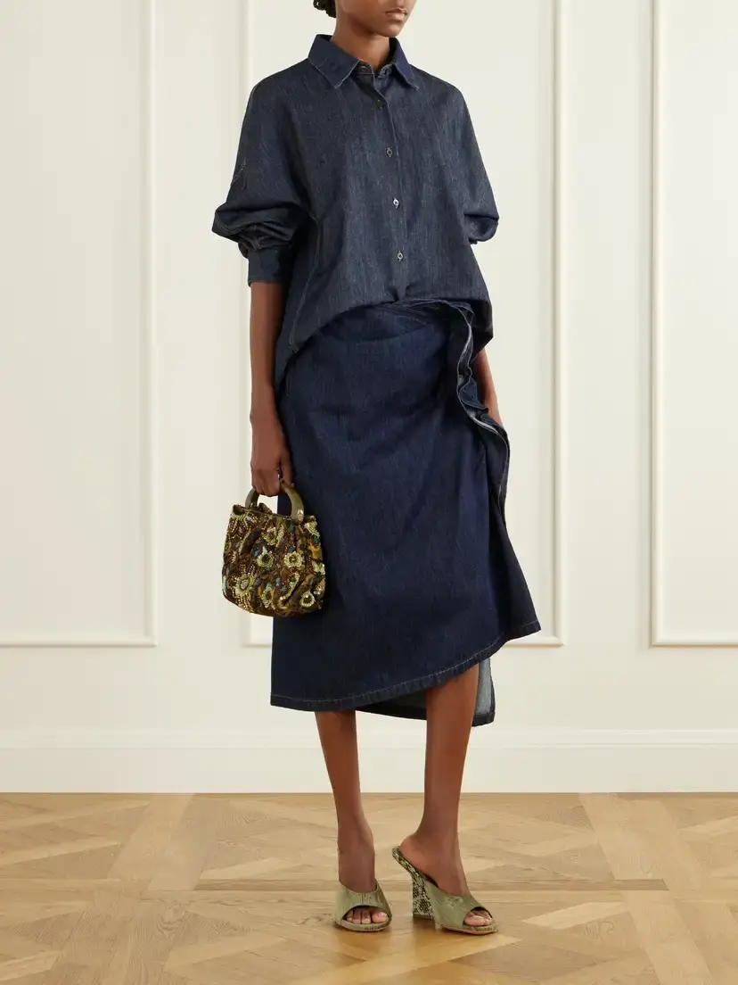 Dries Van Noten Bead-embellished Printed Leather-trimmed Velvet Shoulder Bag | Thumbnail 3 Dries Van Noten Bead-embellished Printed Leather-trimmed Velvet Shoulder Bag | Thumbnail 3