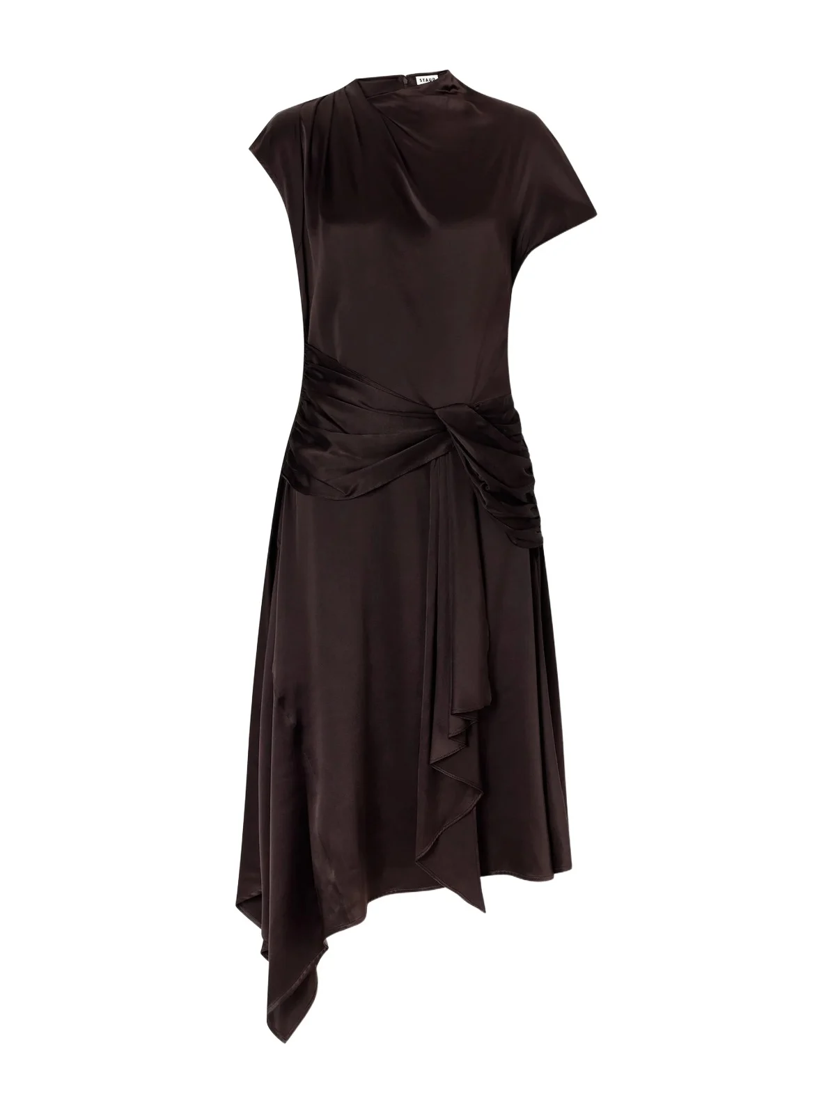 Davina Gathered Silk-blend Satin Midi Dress Davina Gathered Silk-blend Satin Midi Dress