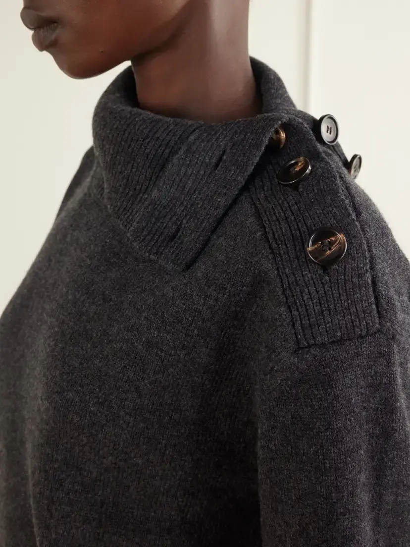 Veronica de Piante Cielo Wool And Cashmere-blend Sweater - Gray | Thumbnail 4 Veronica de Piante Cielo Wool And Cashmere-blend Sweater - Gray | Thumbnail 4