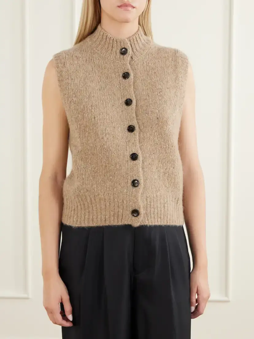 Allude Button-down Cashmere Vest | Thumbnail 3