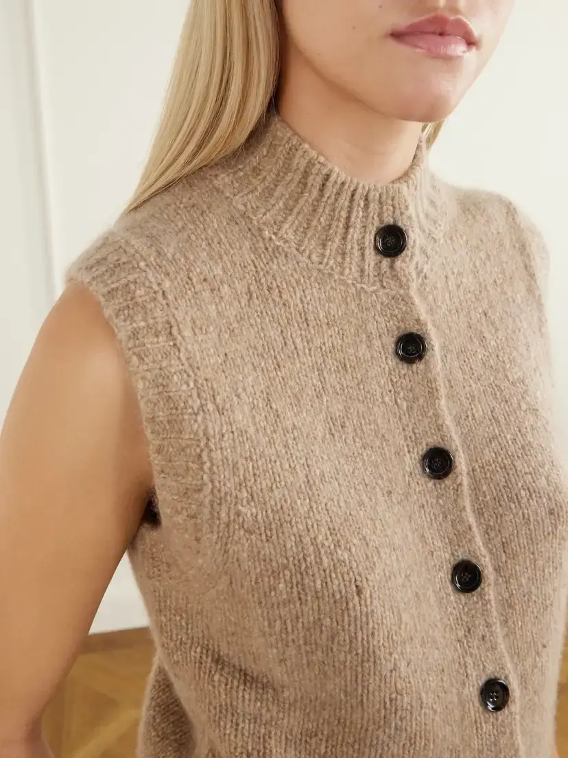 Allude Button-down Cashmere Vest | Thumbnail 5