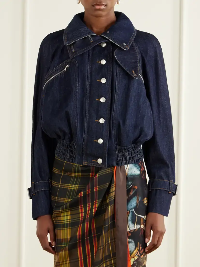 Dries Van Noten Cropped Denim Jacket | Thumbnail 3 Dries Van Noten Cropped Denim Jacket | Thumbnail 3