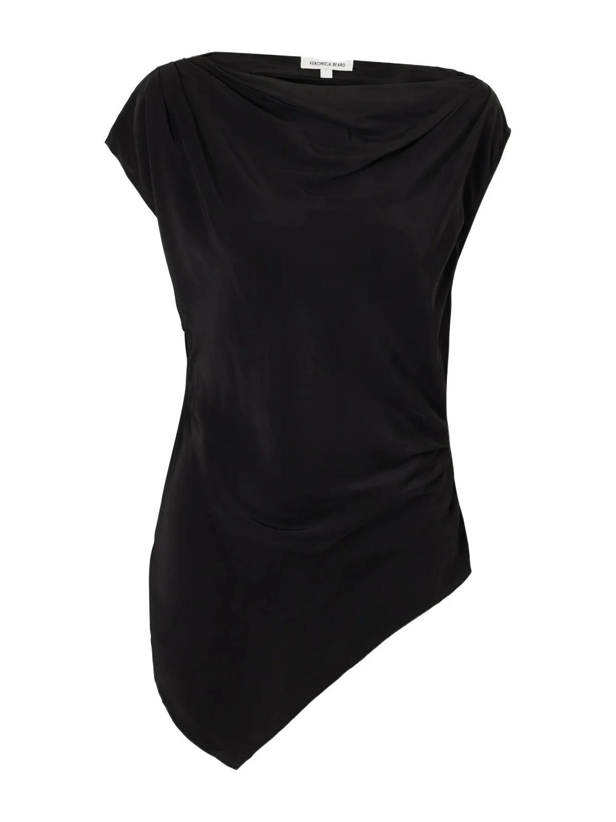 Yvonne Asymmetric Gathered Crepe De Chine Blouse