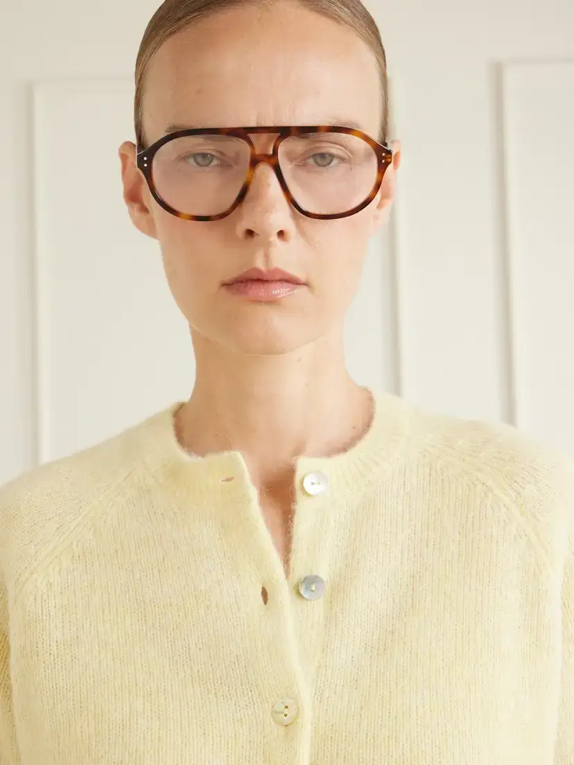 CELINE Eyewear Triomphe Aviator-frame Tortoiseshell Acetate Optical Glasses | Thumbnail 2