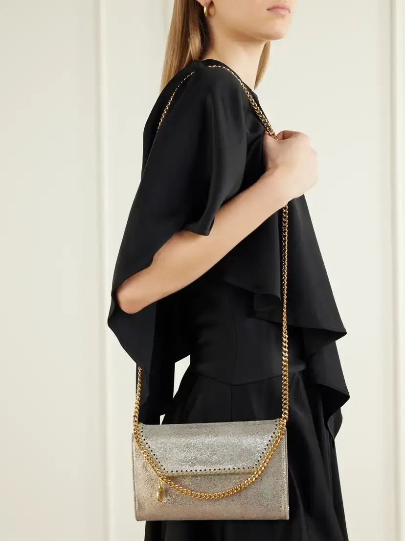 Stella McCartney Falabella Mini Metallic Vegetarian Material Shoulder Bag | Thumbnail 2 Stella McCartney Falabella Mini Metallic Vegetarian Material Shoulder Bag | Thumbnail 2