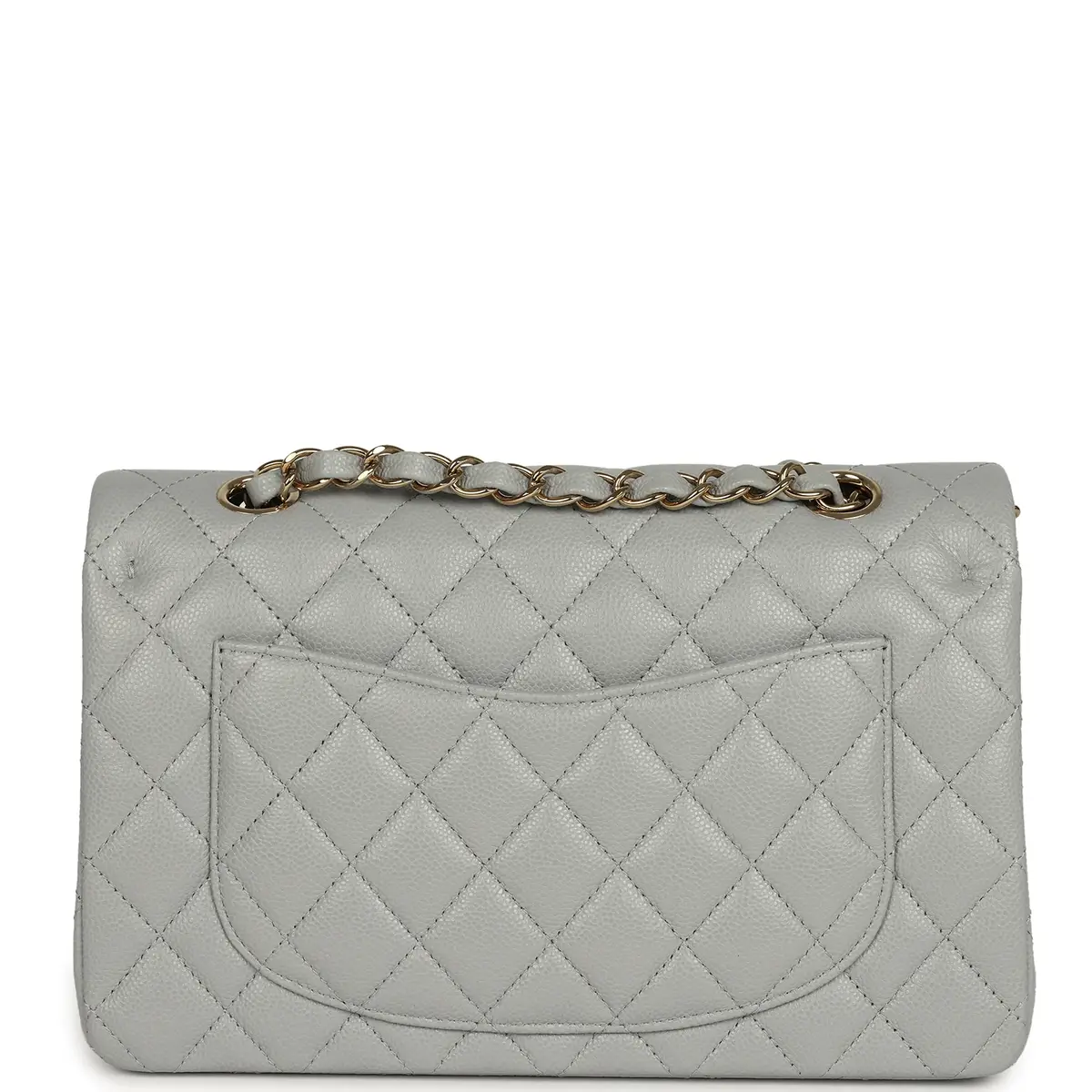 Chanel Chanel Small Classic Double Flap Bag Light Grey Caviar Light Gold Hardware | Thumbnail 4 Chanel Chanel Small Classic Double Flap Bag Light Grey Caviar Light Gold Hardware | Thumbnail 4