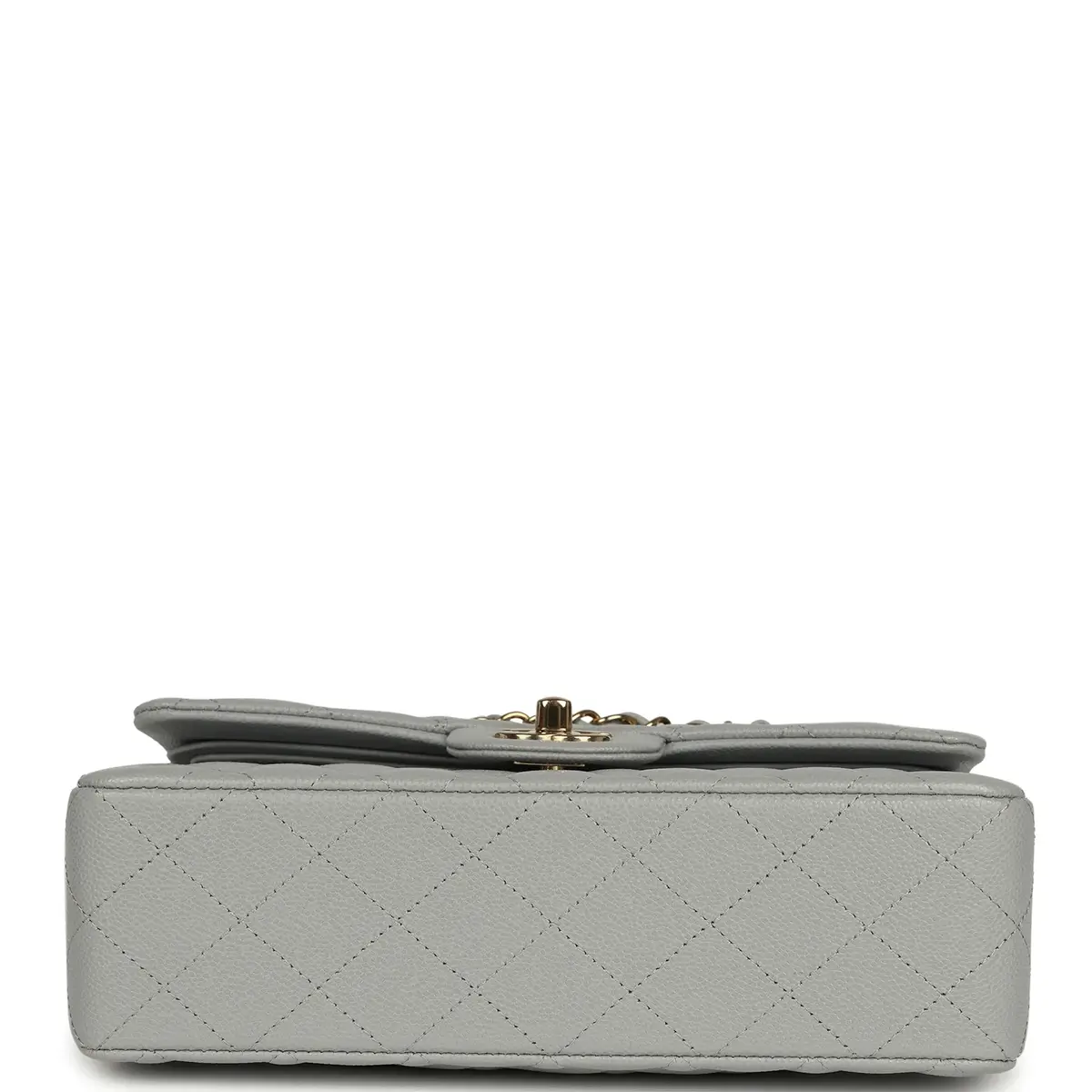 Chanel Chanel Small Classic Double Flap Bag Light Grey Caviar Light Gold Hardware | Thumbnail 6 Chanel Chanel Small Classic Double Flap Bag Light Grey Caviar Light Gold Hardware | Thumbnail 6