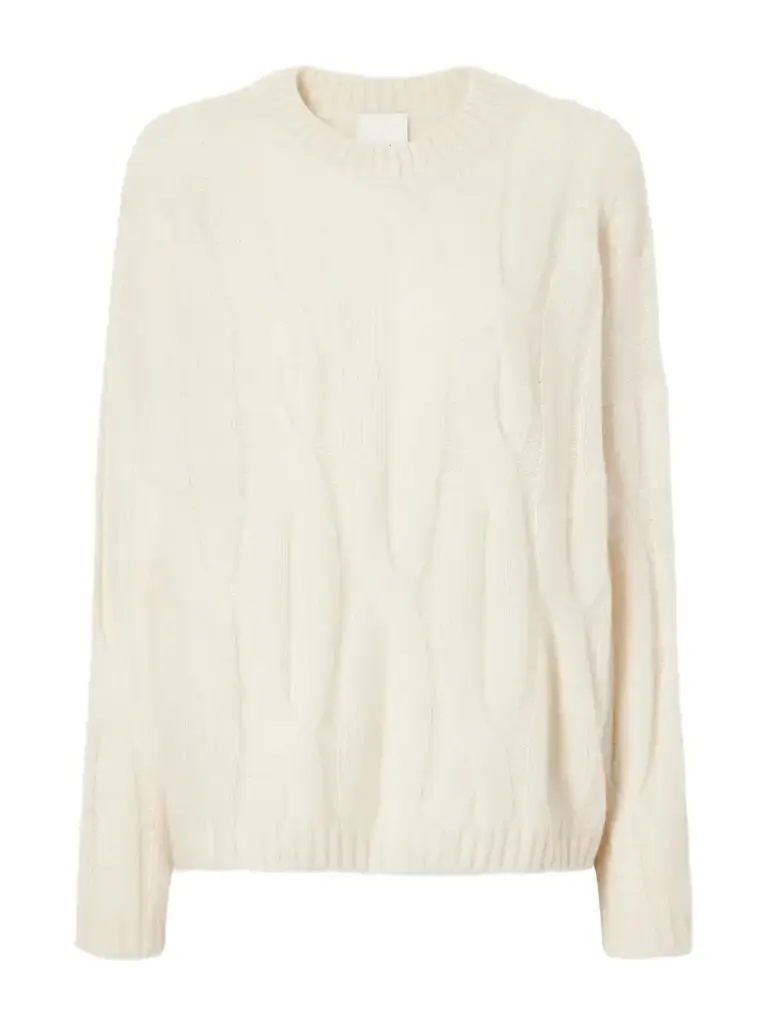 Allude Cable-knit Cashmere And Silk-blend Sweater | Image 1 Allude Cable-knit Cashmere And Silk-blend Sweater | Image 1