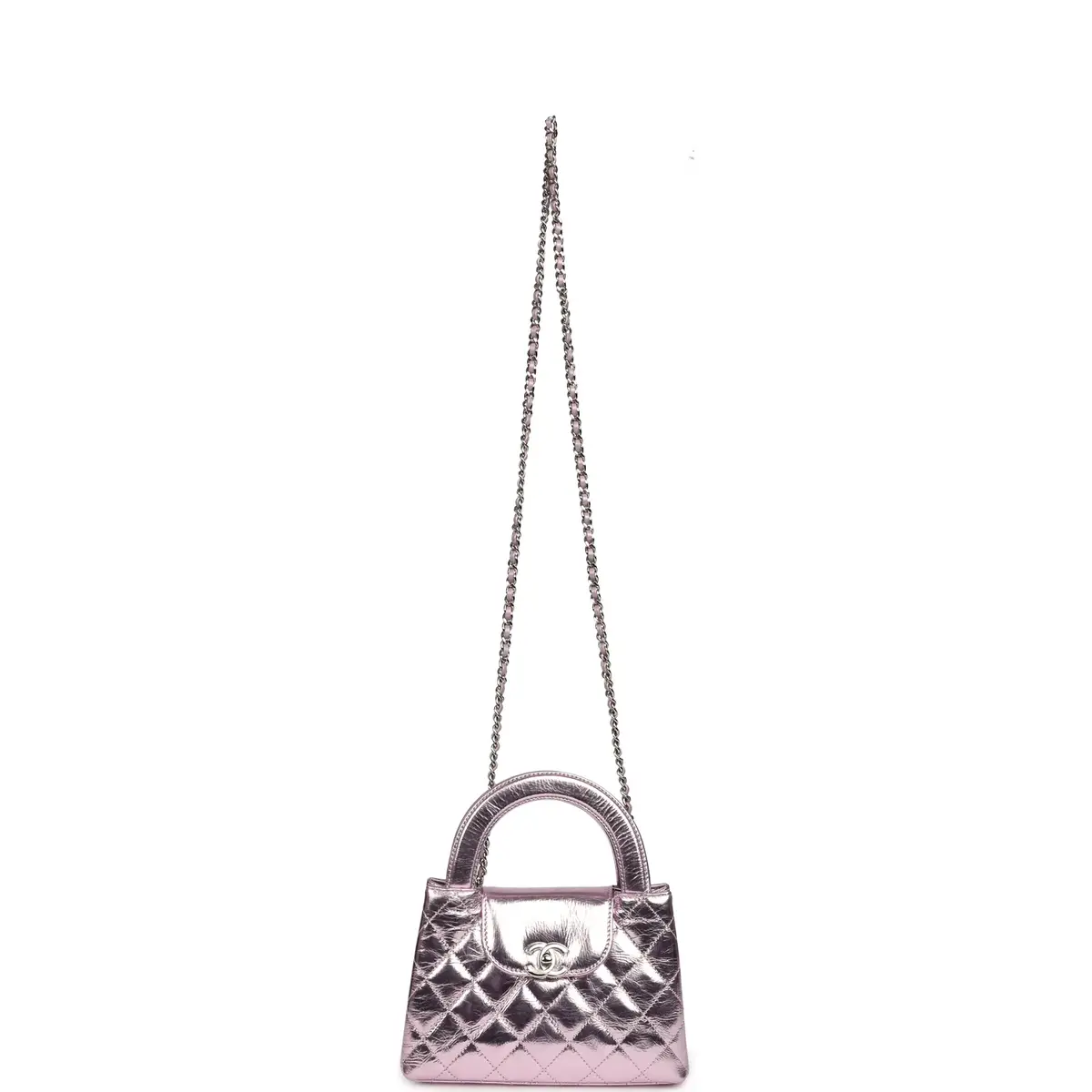Chanel Chanel Small Kelly Shopper Pink Metallic Calfskin Silver Hardware | Thumbnail 7 Chanel Chanel Small Kelly Shopper Pink Metallic Calfskin Silver Hardware | Thumbnail 7