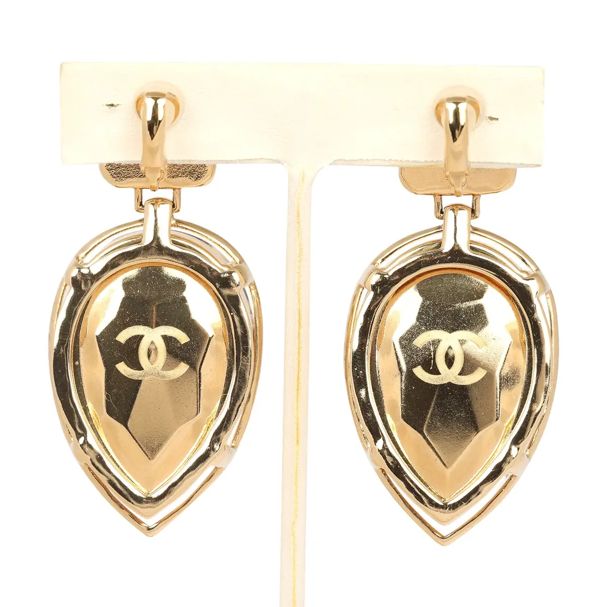 Chanel Chanel Tweed Drop Earrings Black Enamel Gold Tone Hardware | Thumbnail 3 Chanel Chanel Tweed Drop Earrings Black Enamel Gold Tone Hardware | Thumbnail 3