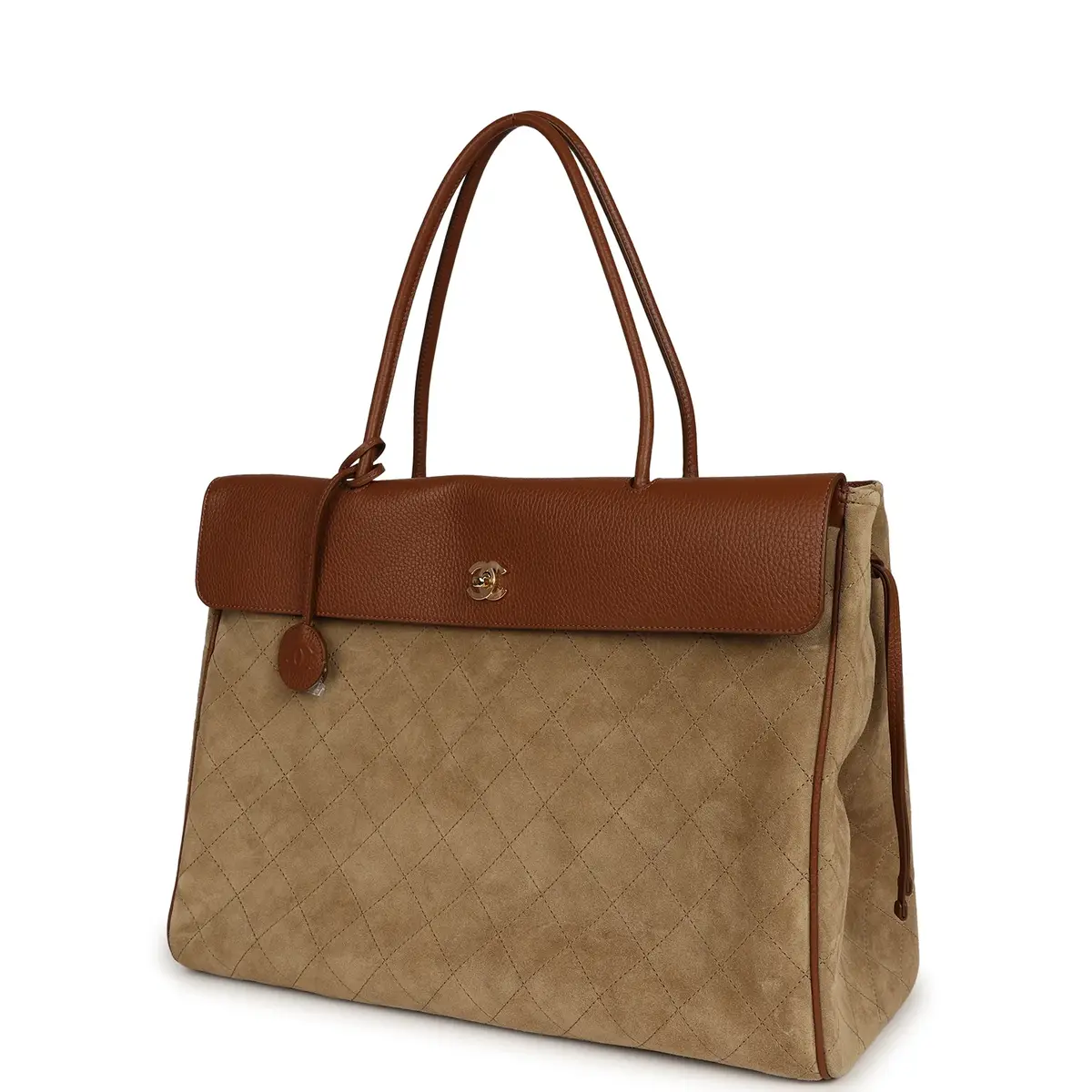 Chanel Chanel XXL "Urban Essential" Shopping Tote Dark Beige Suede, Camel Grained Calfskin Gold Hardware | Thumbnail 5