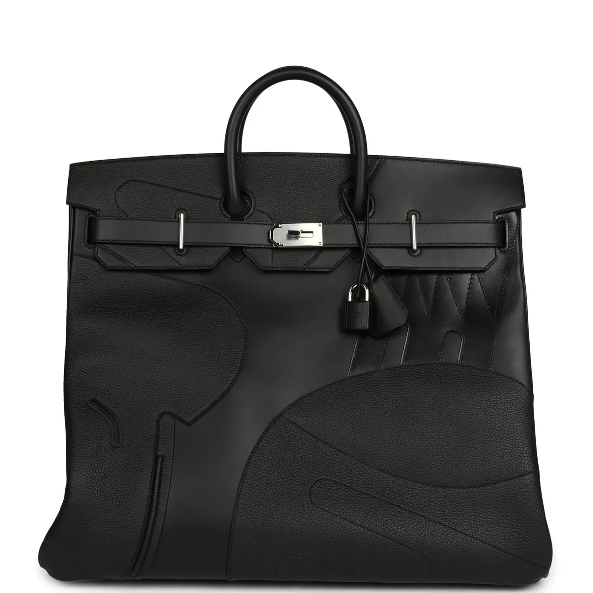 HERMÈS Hermes "En Selle" Birkin HAC 50 Black Togo, Sombrero, Box Palladium Hardware