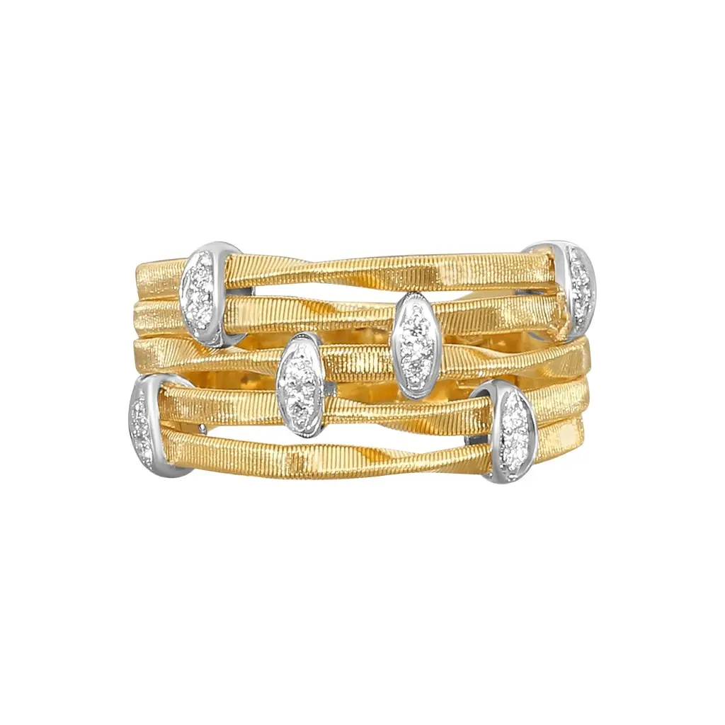 MARCO BICEGO Marco Bicego Marrakech Onde 18K Yellow & White Gold Diamond Ring Sz. 7 by The Solist | Image 1 MARCO BICEGO Marco Bicego Marrakech Onde 18K Yellow & White Gold Diamond Ring Sz. 7 by The Solist | Image 1