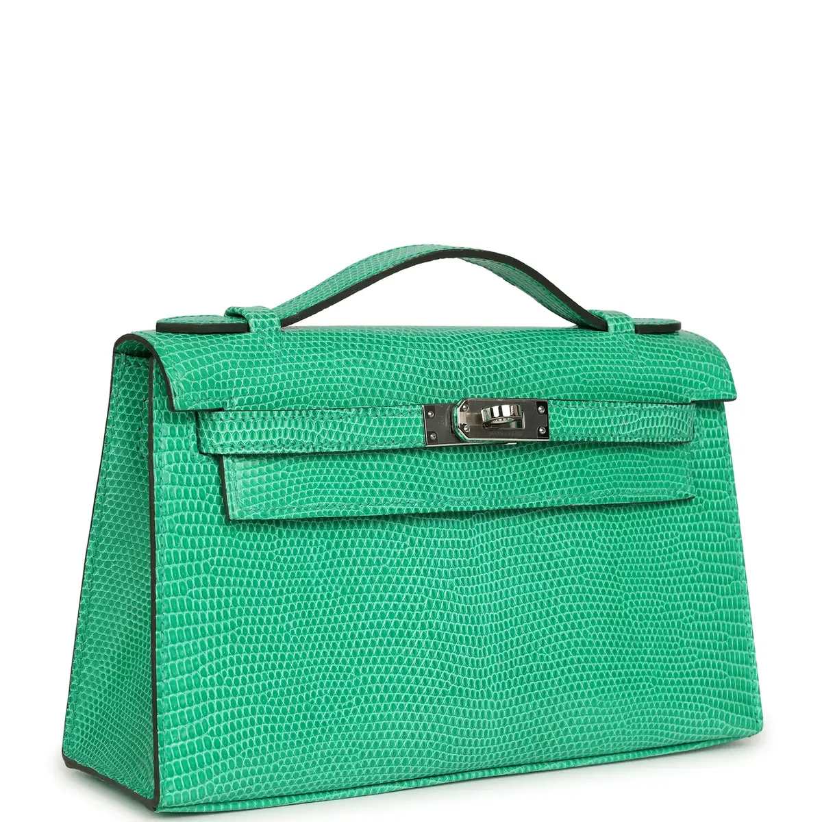 HERMÈS Hermes Kelly Pochette Menthe Varanus Niloticus Lizard Palladium Hardware | Thumbnail 2 HERMÈS Hermes Kelly Pochette Menthe Varanus Niloticus Lizard Palladium Hardware | Thumbnail 2