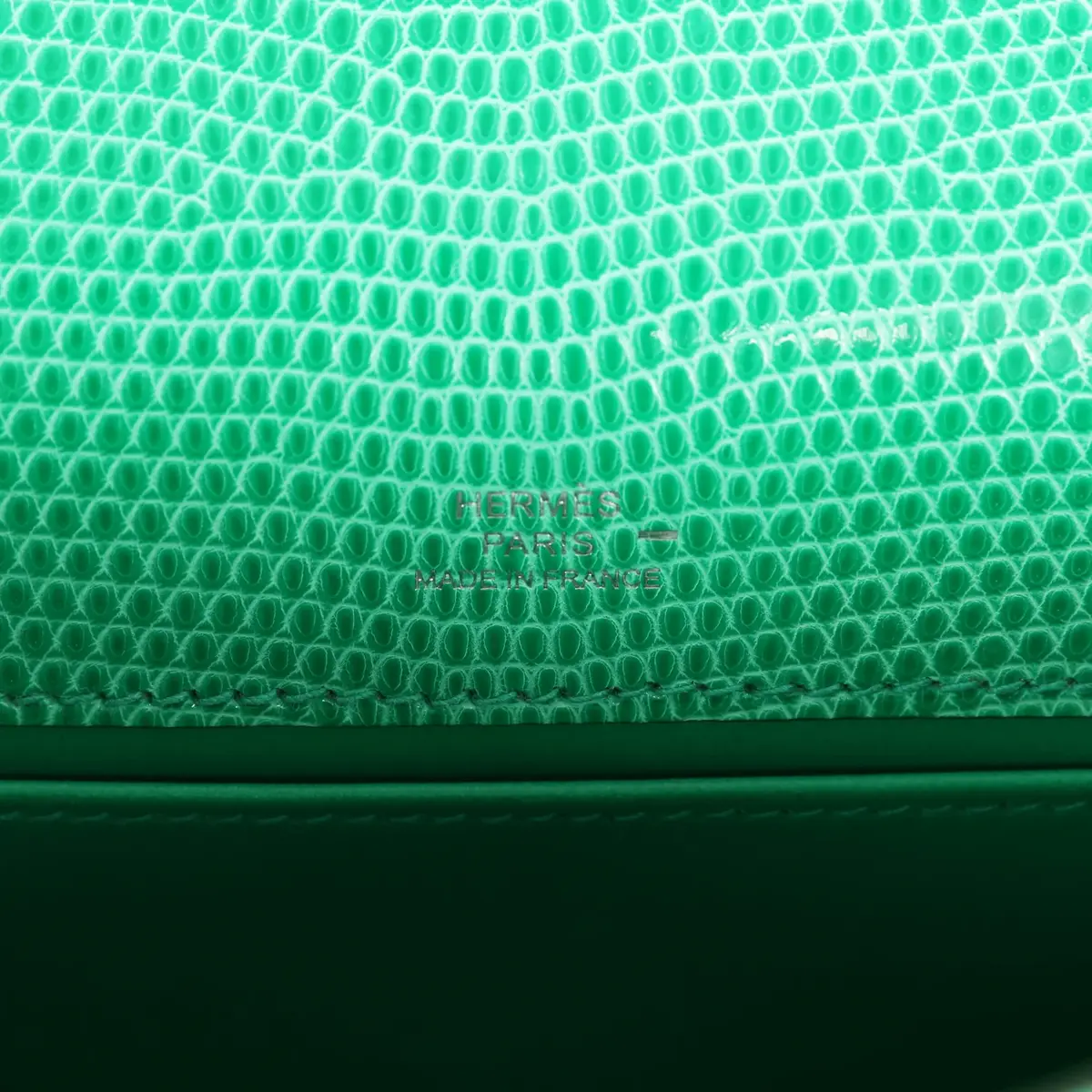 HERMÈS Hermes Kelly Pochette Menthe Varanus Niloticus Lizard Palladium Hardware | Thumbnail 8 HERMÈS Hermes Kelly Pochette Menthe Varanus Niloticus Lizard Palladium Hardware | Thumbnail 8