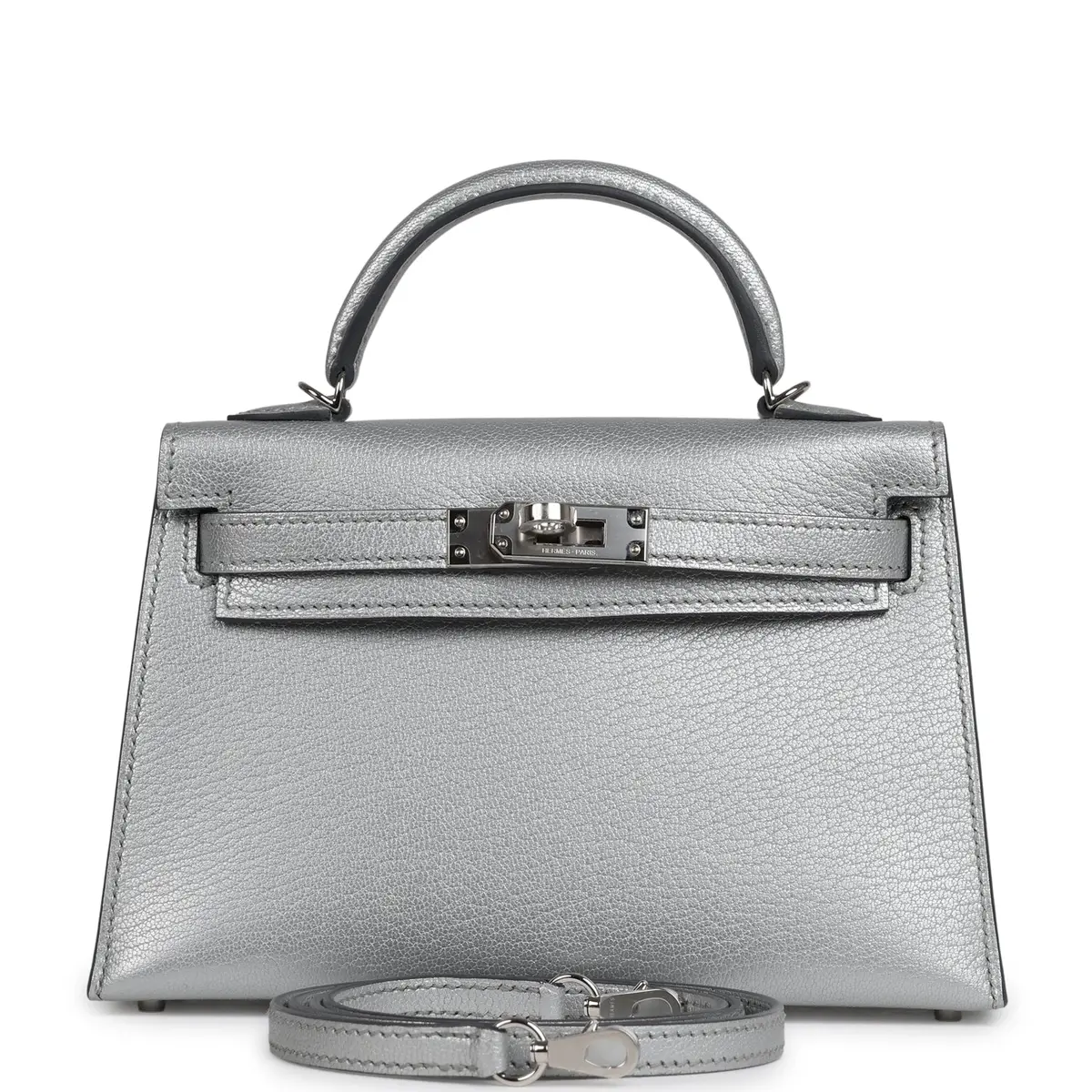 HERMÈS Hermes Kelly Sellier 20 Argent Chevre Chamkilight Palladium Hardware | Image 1 HERMÈS Hermes Kelly Sellier 20 Argent Chevre Chamkilight Palladium Hardware | Image 1