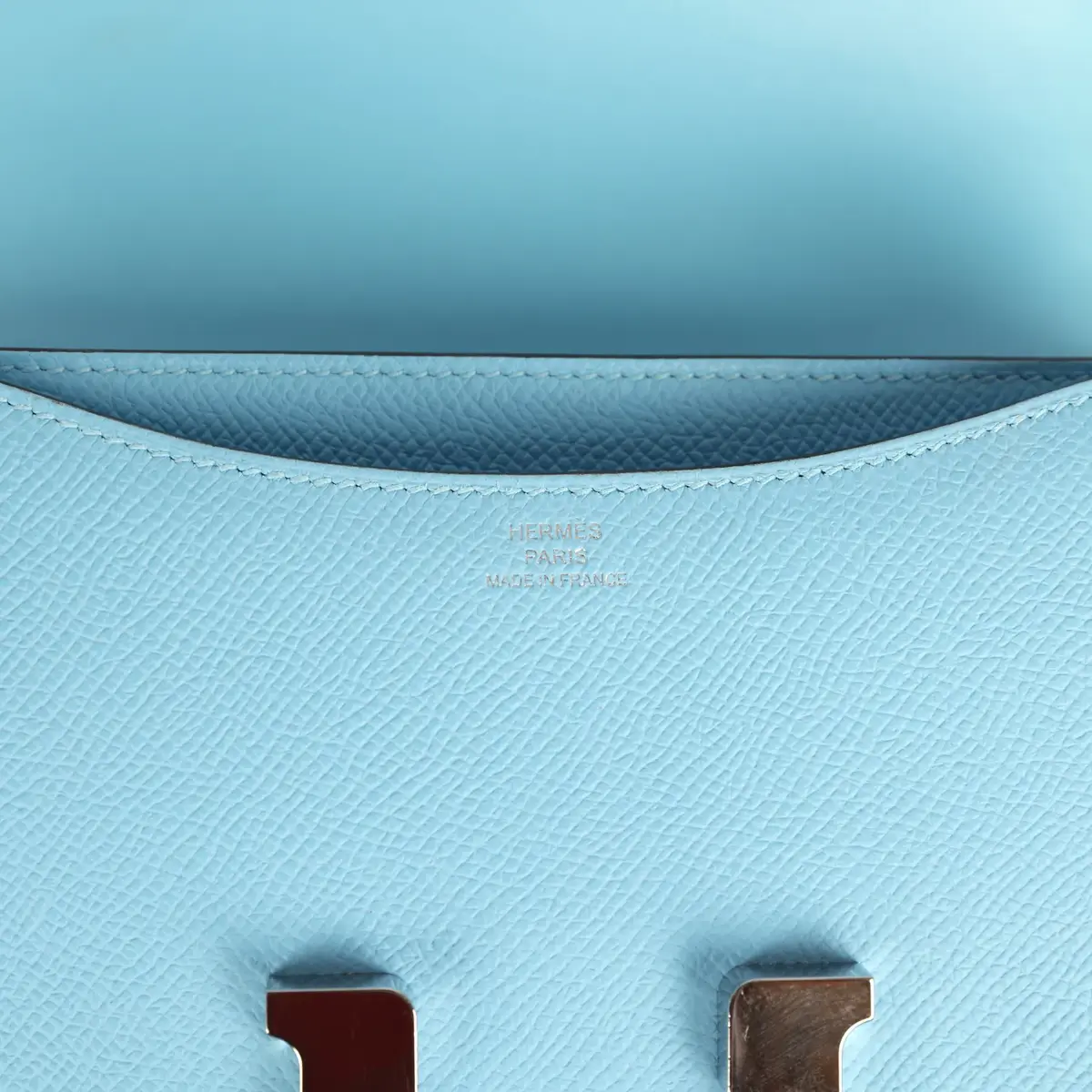 HERMÈS Pre-owned Hermes Constance 18 Celeste Epsom Palladium Hardware | Thumbnail 8 HERMÈS Pre-owned Hermes Constance 18 Celeste Epsom Palladium Hardware | Thumbnail 8